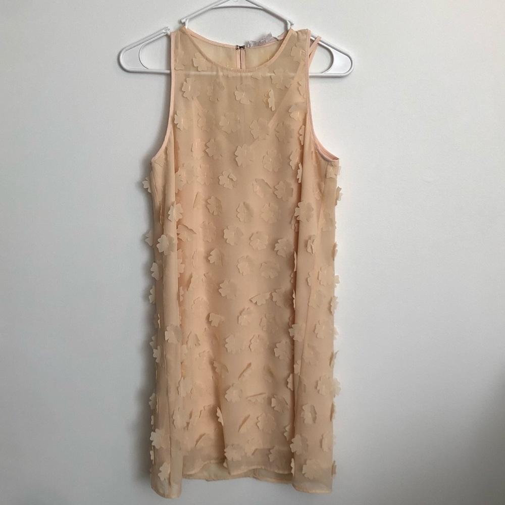 BCBGeneration Chiffon Floral Overlay Party Dress